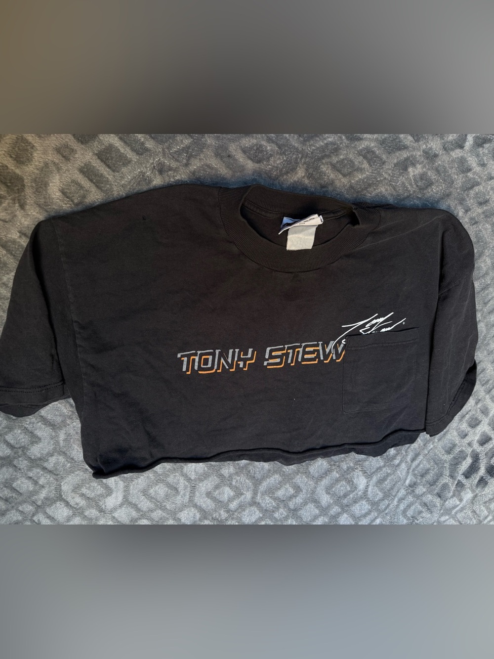 Winner's Circle Black Graphic Tee with Chest Pocket